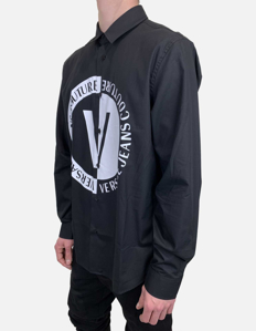 Picture of Versace Black V-Emblem Regular Shirt