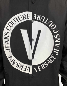 Picture of Versace Black V-Emblem Regular Shirt