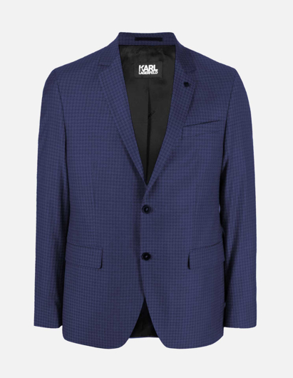 Picture of Karl Lagerfeld Navy Houndstooth Stretch Suit