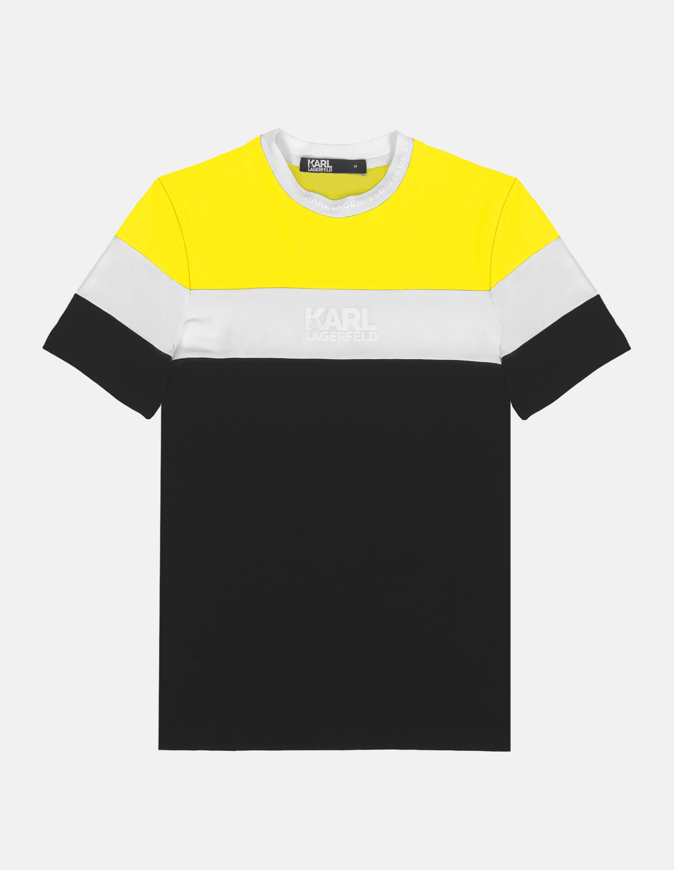 Picture of Karl Lagerfeld Embossed Stripe Yellow Tee