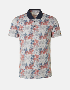 Picture of No Excess Brick Pique Floral Polo Tee
