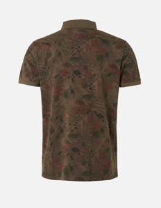 Picture of No Excess Olive Pique Floral Polo Tee