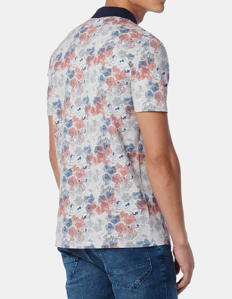 Picture of No Excess Brick Pique Floral Polo Tee