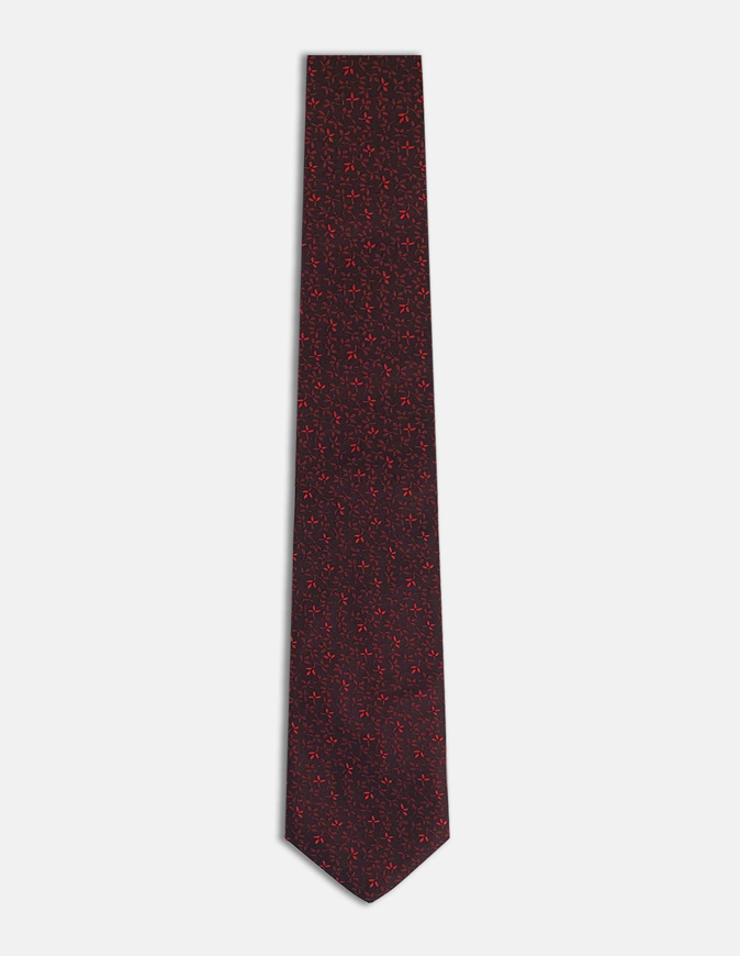 Picture of Joe Black Red Jacquard Floral Silk Tie