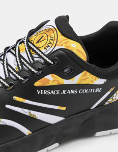 Picture of Versace Black Atom Gold Baroque Sneakers
