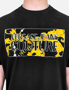 Picture of Versace Black Logo Gold Baroque Regular Tee