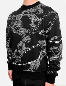 Picture of Versace Black Chain Baroque Sweatshirt