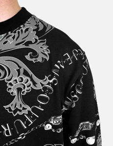 Picture of Versace Black Chain Baroque Sweatshirt