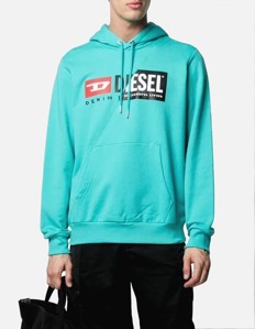 Picture of Diesel Teal D Logo Hooded Sweatshirt