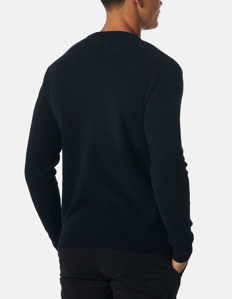 Picture of No Excess Navy Velvet Knit Pullover