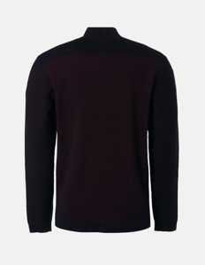 Picture of No Excess Red Zip Jacquard Pullover