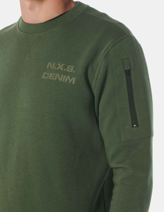 Picture of No Excess Green Zip Detail Sweatshirt