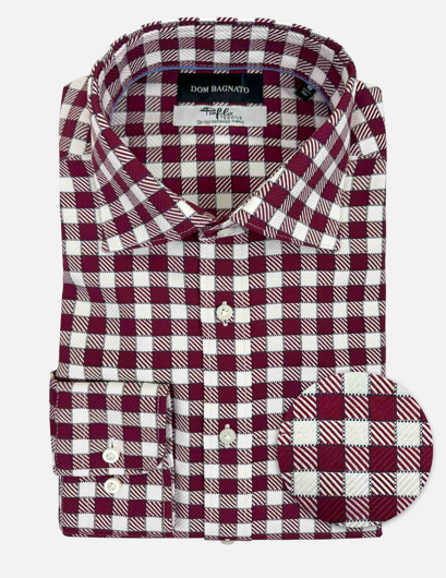 Picture of Dom Bagnato Red Square Check Regular Shirt