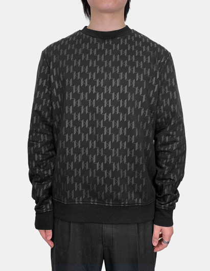 Picture of Karl Lagerfeld Black Monogram Print Sweatshirt