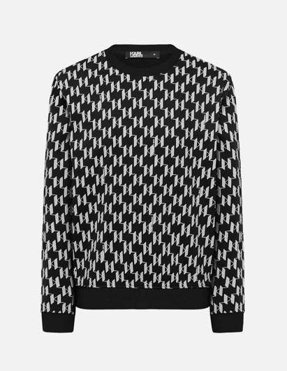 Picture of Karl Lagerfeld Sand Monogram Print Sweatshirt